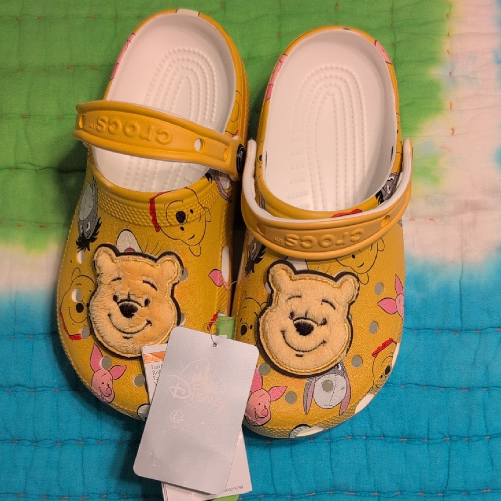 CROCS Yellow Winnie the Pooh Slippers